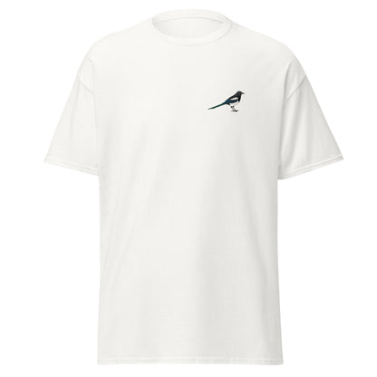 Magpie unisex bird T-shirt in White