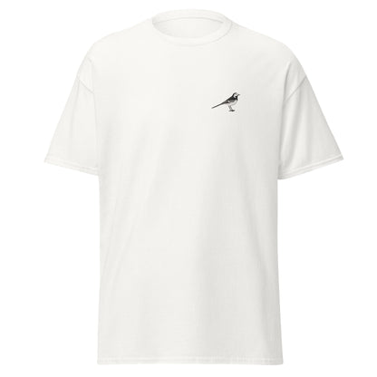 Pied Wagtail unisex bird T-shirt in White