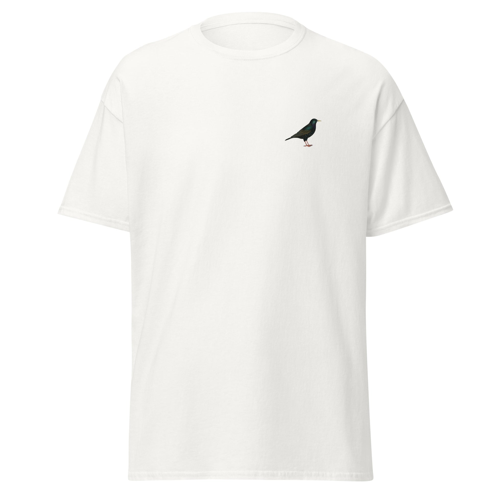 Starling unisex bird T-shirt in White
