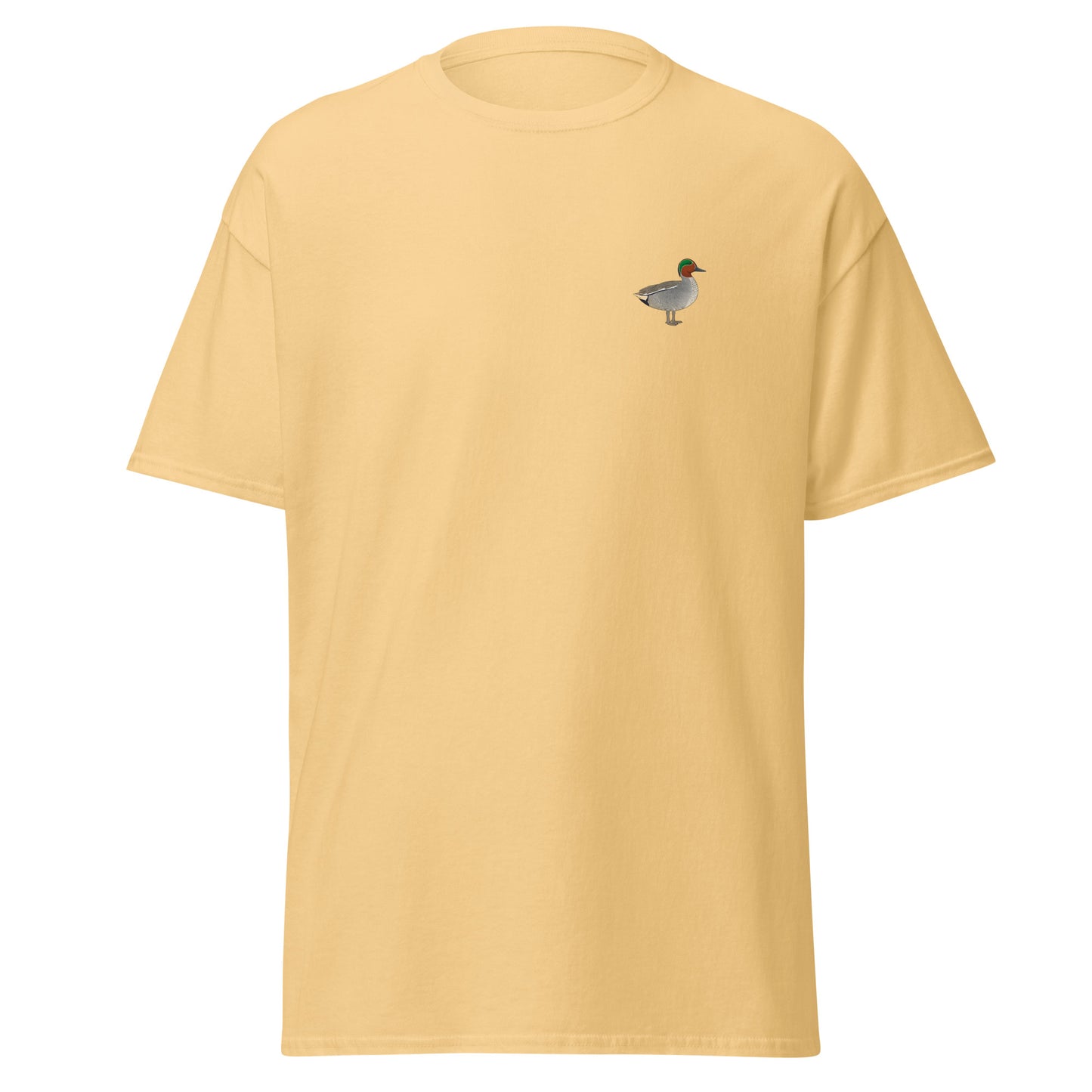 Teal unisex bird T-shirt in Yellow Haze