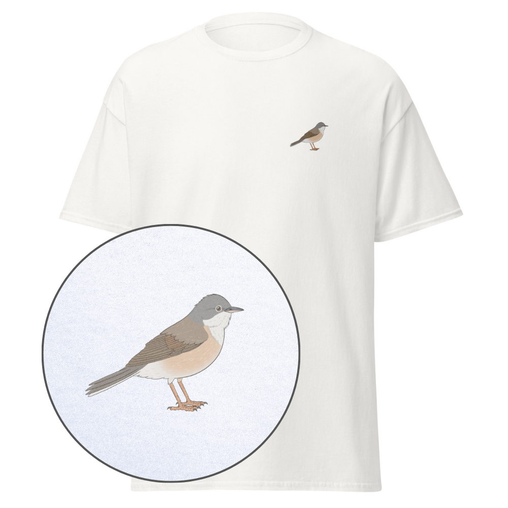 Birdex white default mockup - Whitethroat Unisex Tee