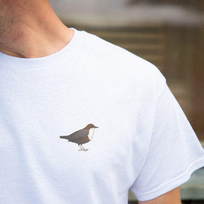 Birdex lifestyle mockup - White-throated Dipper Unisex Tee