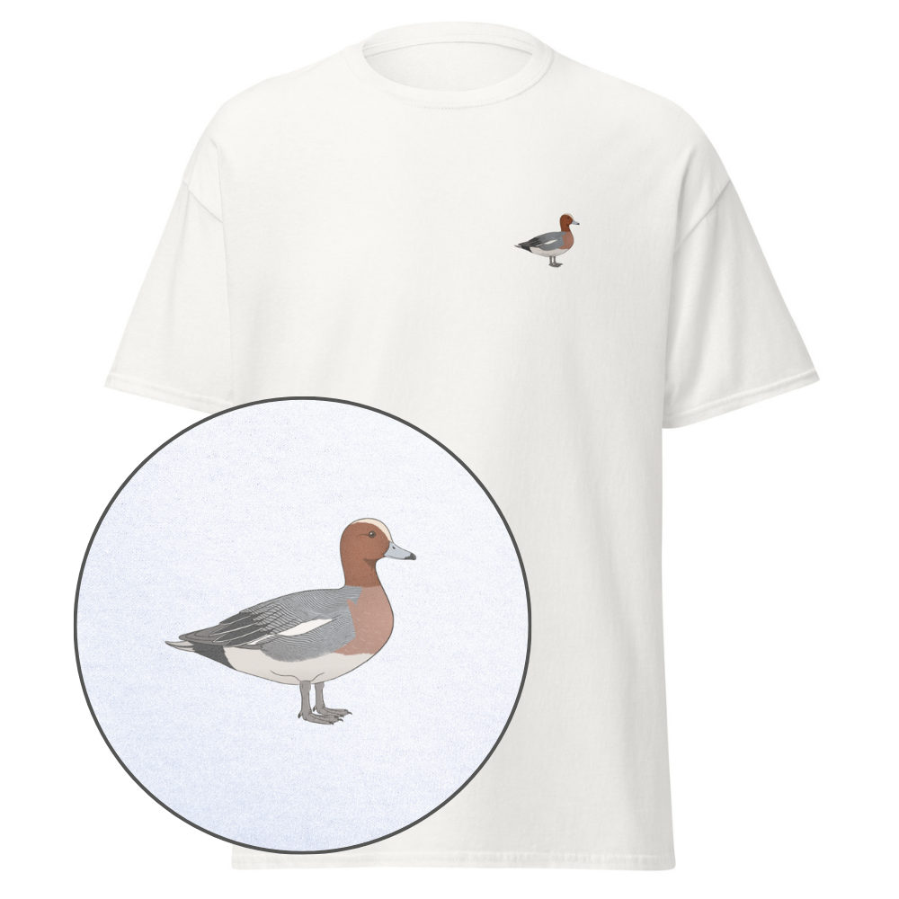 Birdex white default mockup - Wigeon Unisex Tee