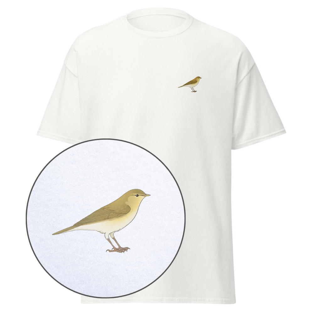 Birdex white default mockup - Willow Warbler Unisex Tee